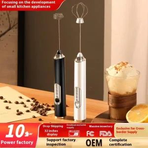 Eco Friendly Electric Coffee Whisk Egg Beaters Household Stainless Steel Foam Maker Milk Steamer Frother Plastic Housing