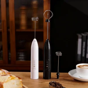 Eco Friendly Food Grade Electric Milk Frother ABS Plastic Stainless Steel Rechargeable Portable Blender Egg Beater Creamer