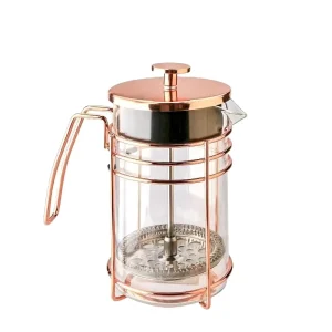 Eco Friendly Glass French Press Coffee Maker with Transparent Borosilicate Glass and Stainless Steel Sleeve with Lid