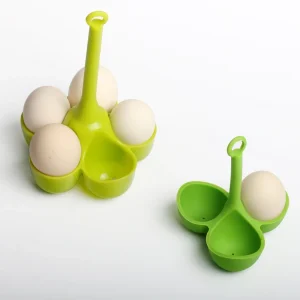 Eco Friendly Silicone Egg Boiler Tray with 3 or 5 Holes for Cracking Free Boiling Eggs