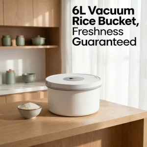 Eco-Friendly Stainless Steel Fruit Vegetable Food Storage Jar with Airtight Vacuum Lid 6L Durable Rice Bucket