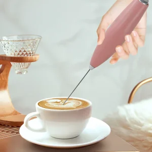 Eco Friendly Stainless Steel Professional Electric Mini Milk Frother Stand Modern Design Coffee Handheld Foam