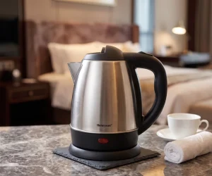 Eco friendly Fashionable Electric Kettle Colorful 304 Stainless Steel Metal Plastic H1202 for Hotel Room Amenities