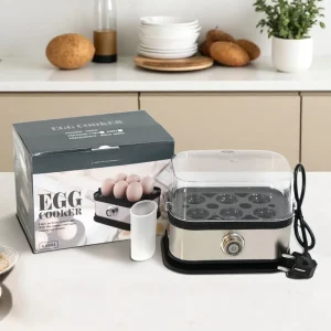 Egg Boiler Household Stainless Steel Steamer with 6 Eggs Structure Durable Portable Automatic Power Off Setting