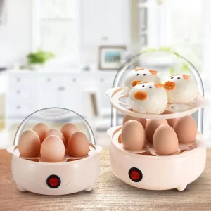 Egg Cooker Anti Dry Burn Mini Egg Boiler Home Breakfast Appliance with Power Off Steamer Plastic Cookware