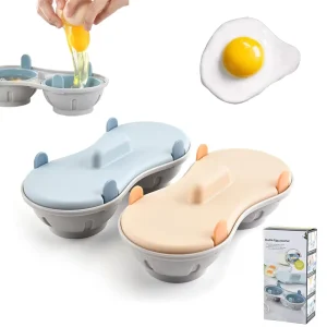 Egg Poacher Microwave Double Egg Cooker Plastic Egg Yolk White Separator with Kitchen Gadgets