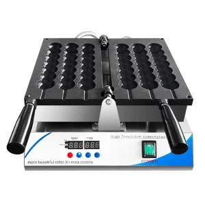 Egg Waffle Skewer Machine Thickened Stainless Steel High Precision Temperature Control Electric Heating Commercial Use