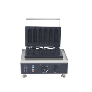 Electric 110V/220V 6-Stick Non-Stick Stainless Steel Hot Dog Waffle Maker with Timer for Commercial Use