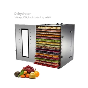 Electric 16 Stainless Steel Tray Food Dehydration Machine 220V Hot Air Drying Vegetable Meat Fish Dryer Fruit Dehydrator