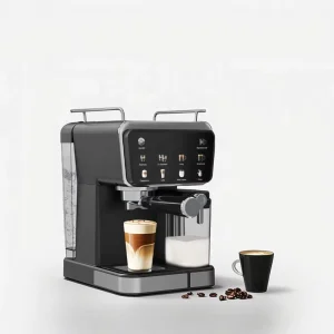 Electric 20 Bar Semi Automatic Espresso Coffee Maker Cappuccino Latte Milk Frothing 1.5 L Stainless Steel Hotel