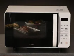 Electric 20L Household Microwave Oven with Multifunctional Stainless Steel Countertop Flat Base and Grilling Function