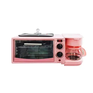 Electric 3 in 1 Household Breakfast Maker Non stick Toaster Oven Coffee Maker US Plug Microwave Breakfast Station Oven Maker 220