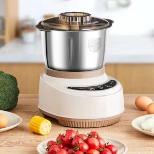 Electric 3 in 1 Stainless Steel Meat & Vegetable Chopper Grinder Dough Mixer with 7L Capacity for Household Use