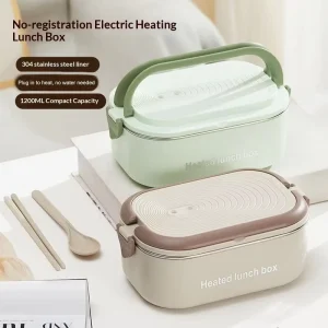 Electric 304 Stainless Steel Lunch Box Constant Temperature Portable Design for Office Student Dorm Use Water-Free Heating