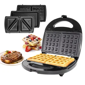 Electric 3in1 12in1 Multi Function Stainless Steel Frying Pan Waffle Toaster Roasted Sausage Muffin Cake Sandwich Maker 800W