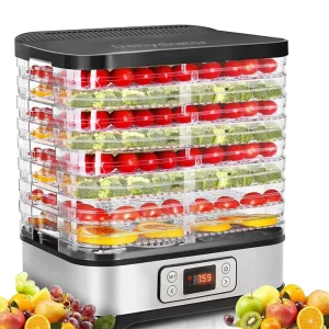 Electric 400W 5 Trays Food Dehydrator Machine with Digital Timer and Temperature Control for Fruit Vegetable Meat Beef Jerky