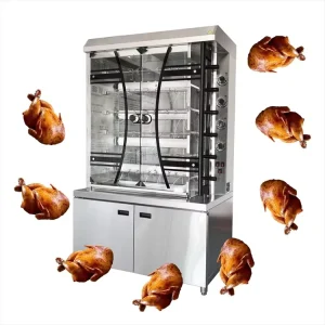 Electric 6 Rod Stainless Steel Chicken Rotisserie Machine Gas Roaster Grill for Outdoor Household Use