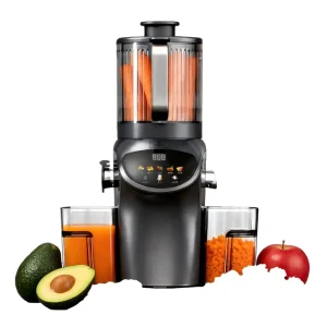 Electric 6.30inch Extra Large Feed Chute Cold Press Juicer Machine 350W High Juice Yield Slow Masticating Self Household