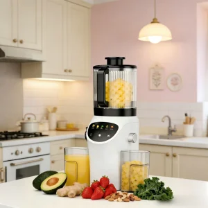 Electric 6.30inch Extra Large Feed Chute Cold Press Juicer Machine 350W High Juice Yield Smoothie 2.5L Capacity Quiet Motor Self