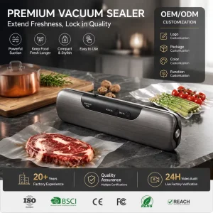 Electric 60kpa Mini Automatic Portable Food Storage Vacuum Sealer Machine for Household RV Garage and Outdoor Use