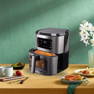 Electric 6L Square Modern Multi Functional Air Fryer Steam Oven Oil Free Deep Fryer Steamer Rotisserie Digital Household French