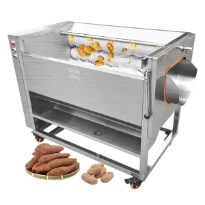 Electric 750W Root Vegetable Fruit Ginger Cassava Washer Peeler Potato Cleaning Peeling Machine Ginger Skin Peeler Industrial