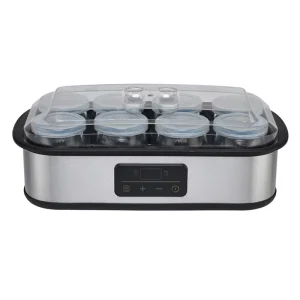 Electric 8-Cup Stainless Steel Yogurt Maker Adjustable Time Temp Control Energy Efficient Class