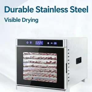 Electric 8 Layer Intelligent Touch Control Stainless Steel Multifunctional Household Food Dehydrator 700W 70C Meat Fruit