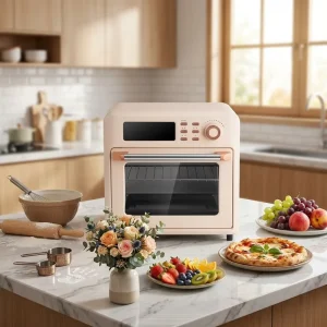 Electric 800W 18.5L High Power Air Fryer Oven Convection Cooking Ceramic Non Stick Mechanical Control Carbon Steel Housing
