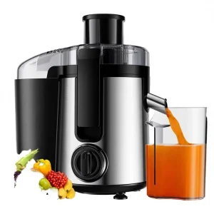 Electric 800W Juicer 2.5 Inch Wide Chute for Whole Fruits Veg 3 Speeds BPA Free Compact Stainless Steel Blades Juicer Extractor