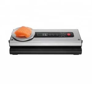 Electric 80Kpa Stainless Steel Vacuum Food Sealer Machine Kitchen Scale Tray LCD Display for Household Use Food Preservation