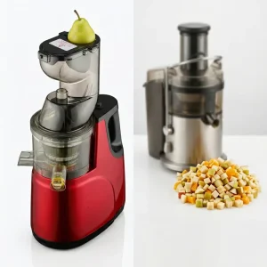 Electric 80mm Feed Opening Slow Juicer Pure Copper Motor 150W 220V Masticating 1000ml Hopper 650ml Juice Bowl Home Cold Press