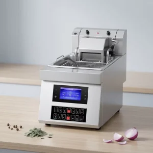 Electric 8L Stainless Steel SUS201 3KW Fryer Deep Frying with Stainless Steel Basket and Removable Oil Tank for Kitchen