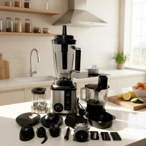 Electric AC Motor Aluminum Multifunction Juicer Blender Food Processor 1500W 2L Capacity Stainless Steel Blades Household