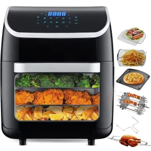 Electric Air Fryer 1700W Multi Function Stainless Steel Household Use 40L Capacity Oil Free Oven French Dutch App Controlled