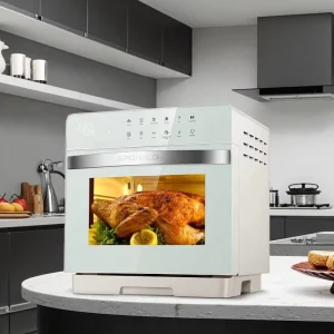 Electric Air Fryer Steam Oven with Rotisserie and Slow Cook Functions 20L Capacity Child Lock Household and Outdoor Use