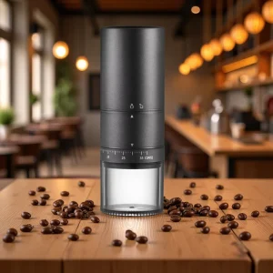 Electric Automatic Coffee Bean Grinder with Stainless Steel Housing Powder Grinder for Home Cafe Use