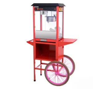 Electric Automatic Commercial Caramel Popcorn Making Vending Machine with Cart Wheels