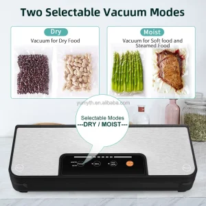 Electric Automatic Food Vacuum Sealer with Large Roll Storage Space Compact Design Cutter Overheating Protection