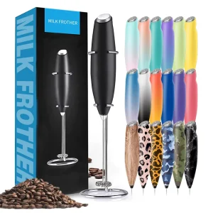 Electric Automatic Milk Foam Hand Milk Frother With Stand Drink Mixer Handheld