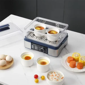 Electric Automatic Multi-functional Compact 1500W 1-3 Layers Digital Stainless Steel Food Vegetable Steamer for Healthy