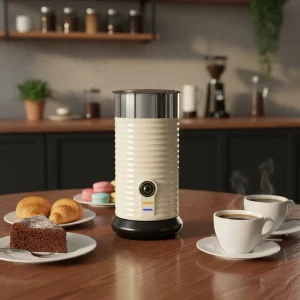 Electric Automatic Plastic Milk Frother with Cold and Hot Milk Heating Function for Household Use