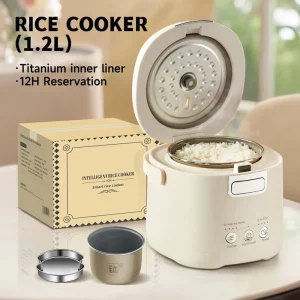 Electric Automatic Rice Cooker Microcomputer Controlled Plastic Housing Portable Non-Stick Inner Pot Square Design Household