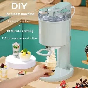 Electric Automatic Small Home Ice Cream Machine Full Automatic Mini Fruit DIY Cone Maker for Household Use