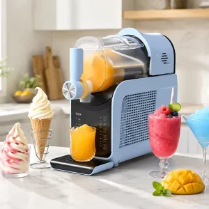 Electric Automatic Soft Serve Ice Cream Maker Slush Machine Homemade Frozen Drink Maker Reverse Rotation Technology 6 Cooling