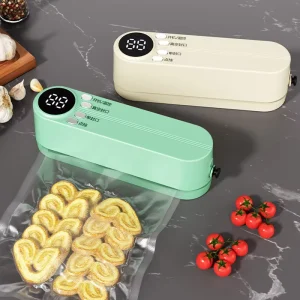 Electric Automatic Vacuum Sealer Machine Digital Display Portable Home Kitchen Food Saver Packing Device Dry Wet Fresh