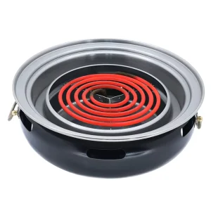 Electric BBQ Grill Tabletop Built in Barbeque Round Table Top Barbecue Griddle Oven for Upper Air Outlet