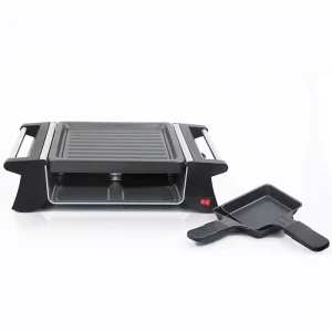 Electric BBQ Grills Hot Pot Griddles with Pan 500W Table Top Oven Stove Smokeless BBQ Grill PFA English Iron Electric Indoor