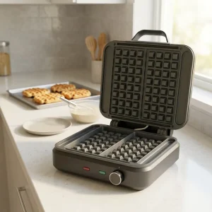 Electric Belgian Waffle Maker Adjustable Time Control Non Stick Coating Energy Efficient Class A+ Household Hotel