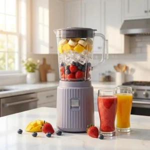 Electric Blender High Power Kitchen Blender Machine Low Noise Manual Controls Food Mixer Juicer for Kitchen Hotel Outdoor Use